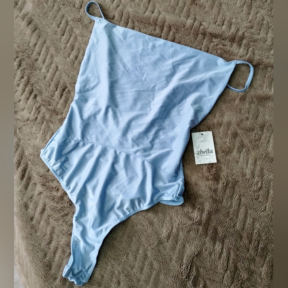 NWT Sleek Ice Blue Thong Bodysuit